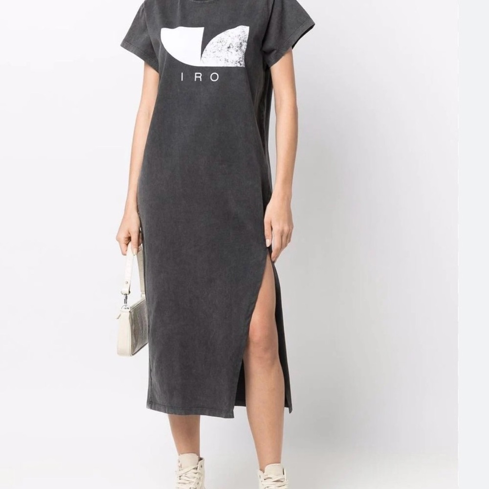 IRO black-Gray t shirt Dress with side Slit. Size small